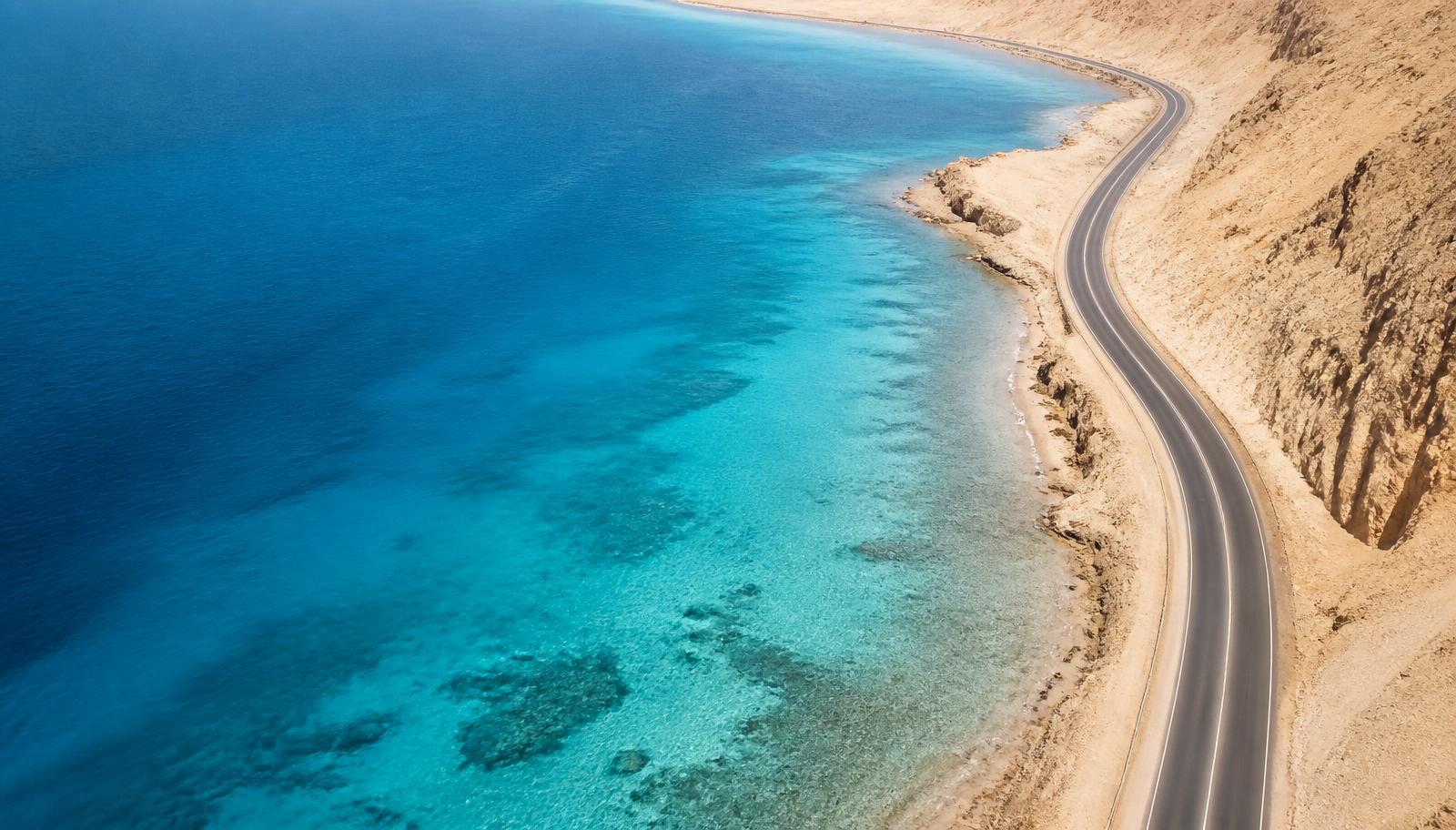 Coastal road along the Red Sea where we carry out mobile inspections